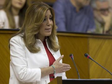 Susana Díaz, comparece en la Junta de Andalucía.