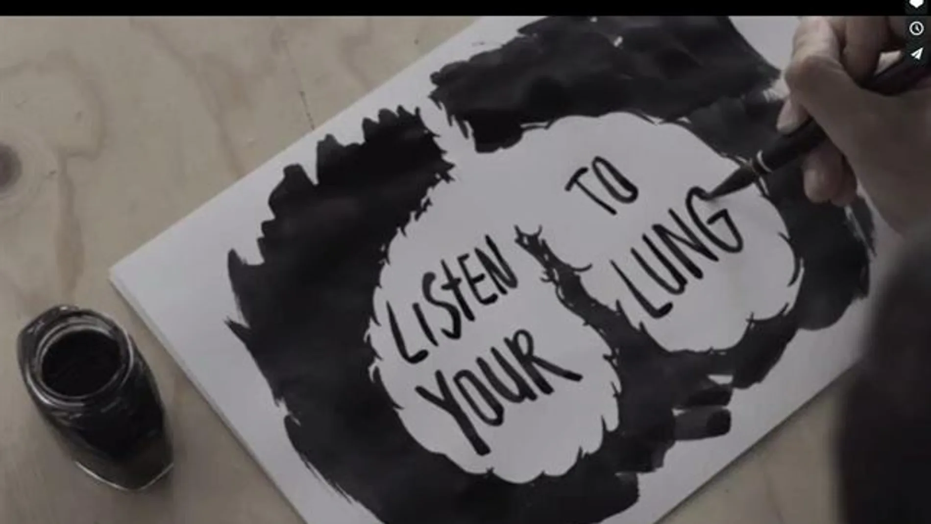 Mensaje escrito con tinta de pulmones de fumadores Mensaje escrito con tinta de pulmones de fumadores