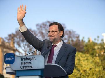 Mariano Rajoy en un mítn