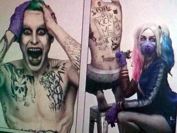 Jared Leto y Margot Robbie caracterizados