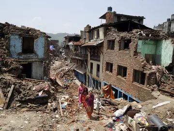 Nepal antes del segundo terremoto de 7,4 grados Nepal antes del segundo terremoto de 7,4 grados