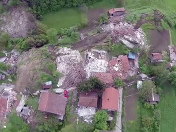 Dron captando imágenes de una catástrofe