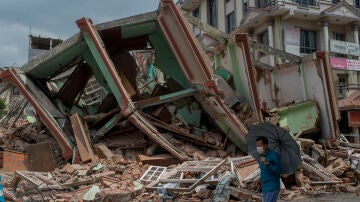 Destrucción por el terremoto en Kathmandu