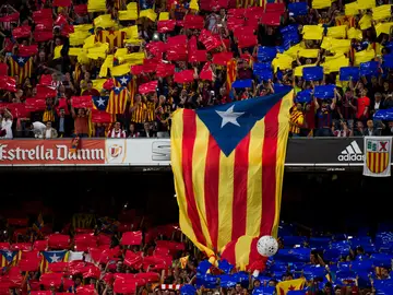 La 'senyera' en la final de la Copa del Rey La 'senyera' en la final de la Copa del Rey