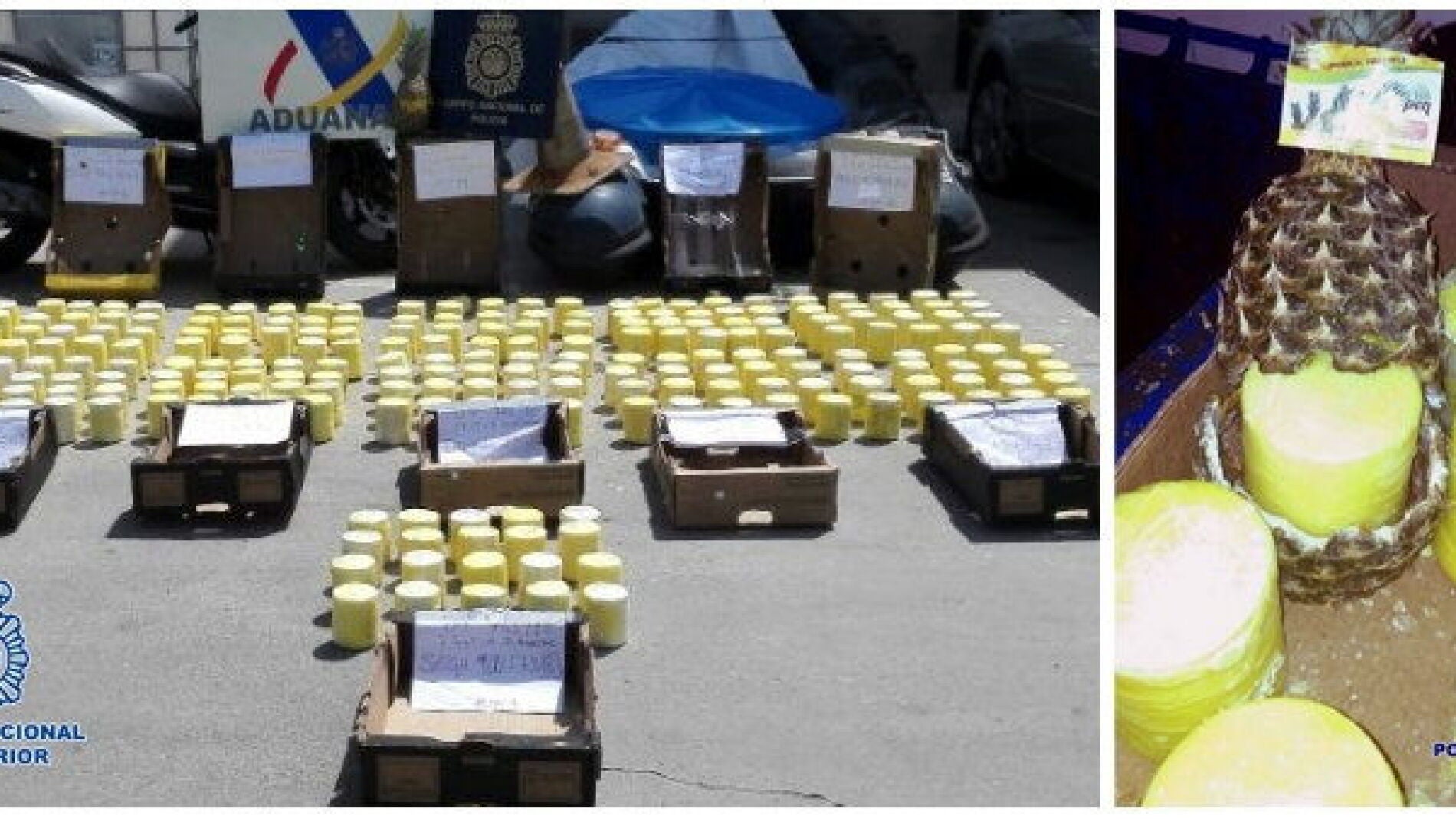 Intervenidos en Algeciras 200 kilos de coca&iacute;na ocultos en pi&ntilde;as