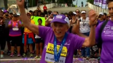 Harriet, con 92 años, se ha convertido en la mujer más mayor en terminar un maratón