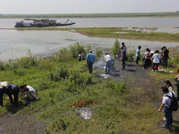 Lugar del naufragio de un barco en China