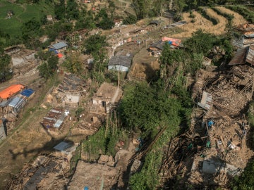 Zona devastada por el terremoto en Nepal