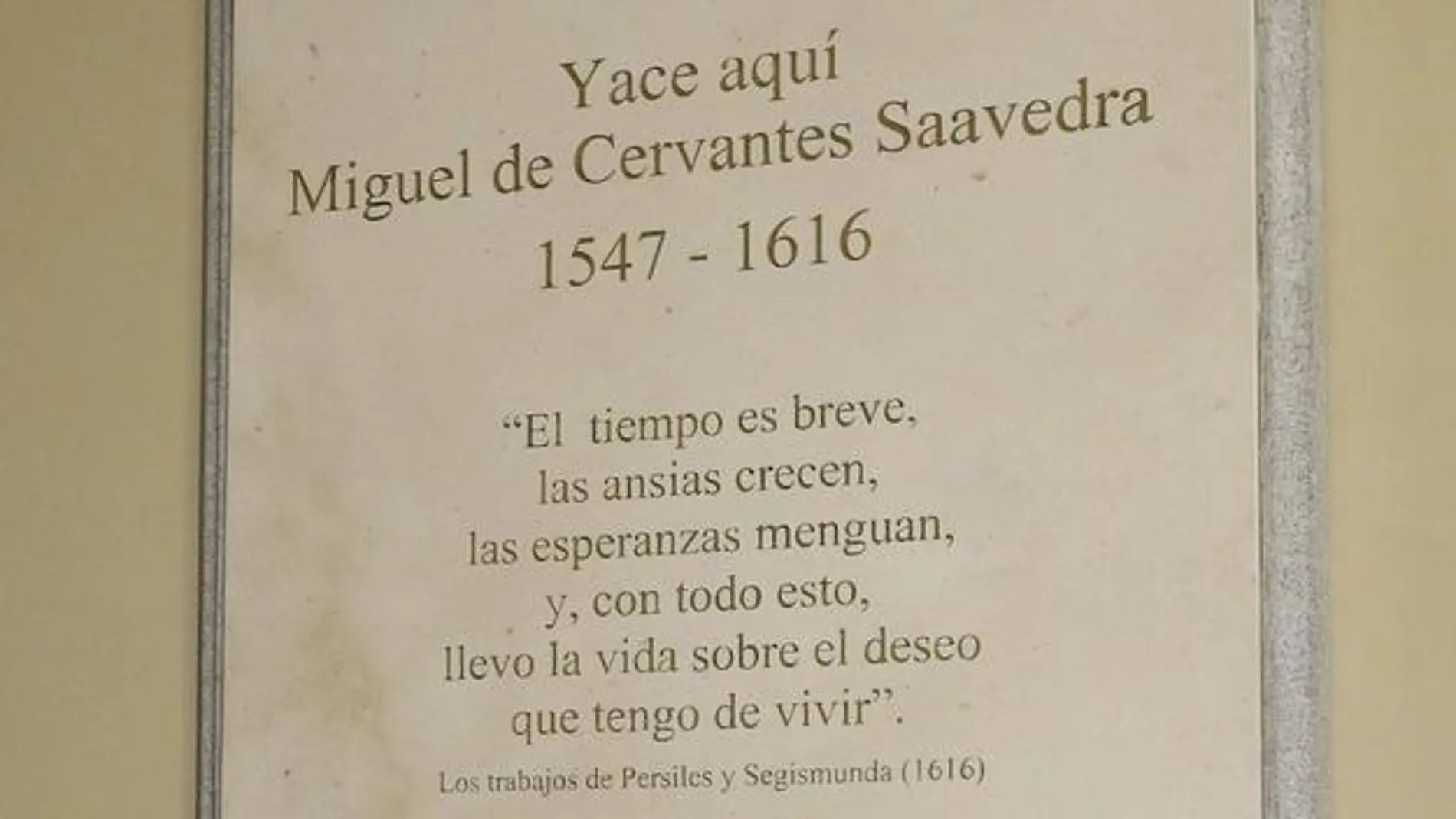 La RAE exige que se corrija la errata de la tumba de Cervantes La RAE exige que se corrija la errata de la tumba de Cervantes