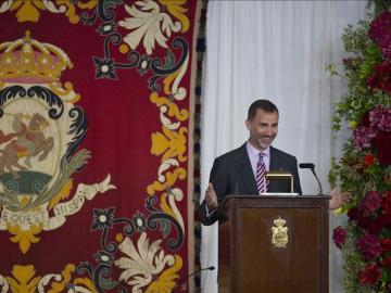 El Rey Felipe VI en una ponencia en Zarzuela.