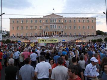 Manifestación en apoyo a Tsipras