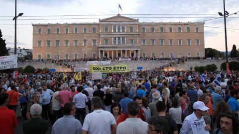 Manifestaci&oacute;n en apoyo a Tsipras