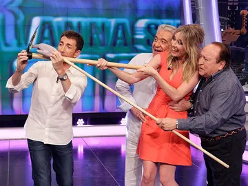Anna Simon, Andrés Pajares, Fernando Esteso y Pablo Motos en El Hormiguero 3.0 Anna Simon, Andrés Pajares, Fernando Esteso y Pablo Motos en El Hormiguero 3.0