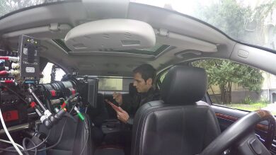 Grabando dentro del coche de Enrique Vergel