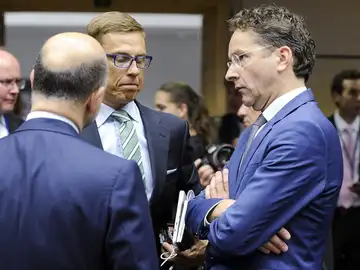 Jeroen Dijsselbloem durante una reunión con el Eurogrupo Jeroen Dijsselbloem durante una reunión con el Eurogrupo