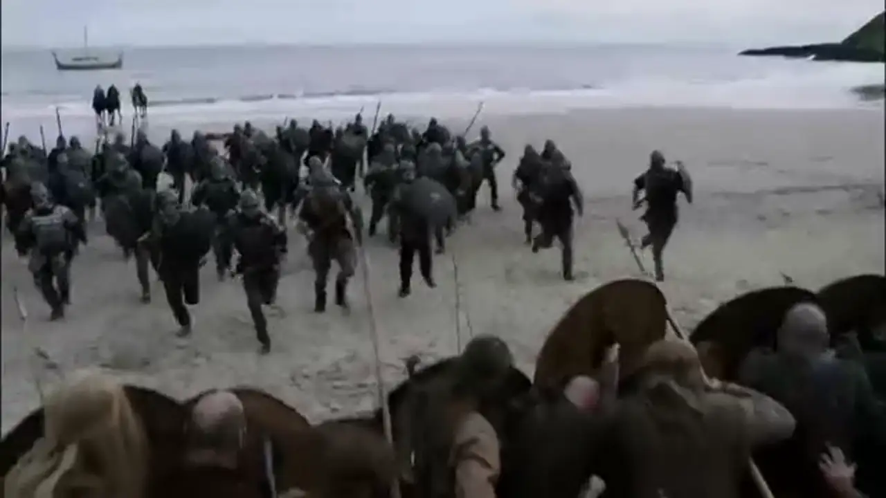 Vikingos asaltan un pueblo de Northumbría