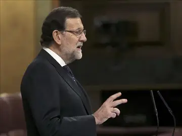 Mariano Rajoy durante su intervención en el pleno del Congreso Mariano Rajoy durante su intervención en el pleno del Congreso