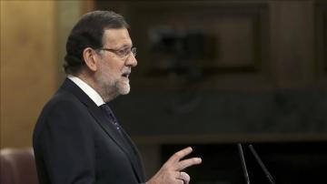 Mariano Rajoy durante su intervención en el pleno del Congreso