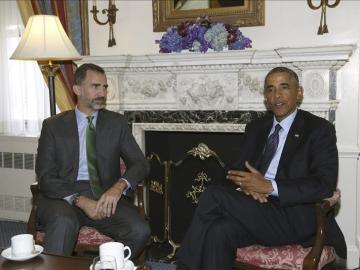 El Rey Felipe VI junto al presidente de EEUU, Barack Obama.