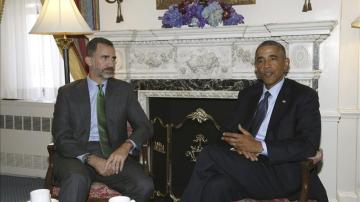 El Rey Felipe VI junto al presidente de EEUU, Barack Obama.