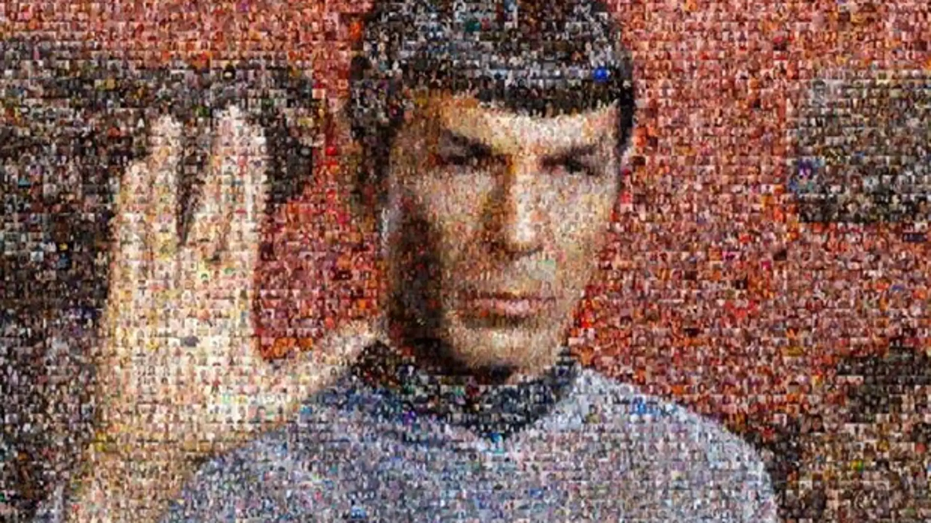 Mosaico de la cara de Leonard Nimoy hecho de 'selfies'