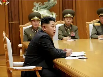 Kim Jong-un, en una reunión militar Kim Jong-un, en una reunión militar