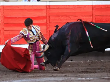 El diestro José Garrido da un pase de muleta a su primer toro El diestro José Garrido da un pase de muleta a su primer toro
