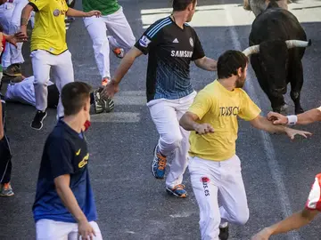 Los toros de Albarrán fueron muy rápidos en el primer encierro de Sanse 2015 Los toros de Albarrán fueron muy rápidos en el primer encierro de Sanse 2015