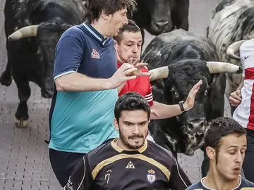 Los toros de El Estoque propiciaron un emocionante tercer encierro de Sanse 2015 Los toros de El Estoque propiciaron un emocionante tercer encierro de Sanse 2015