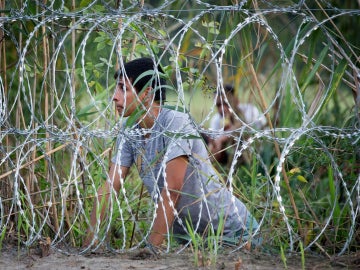 Alambrada en la frontera de Hungría