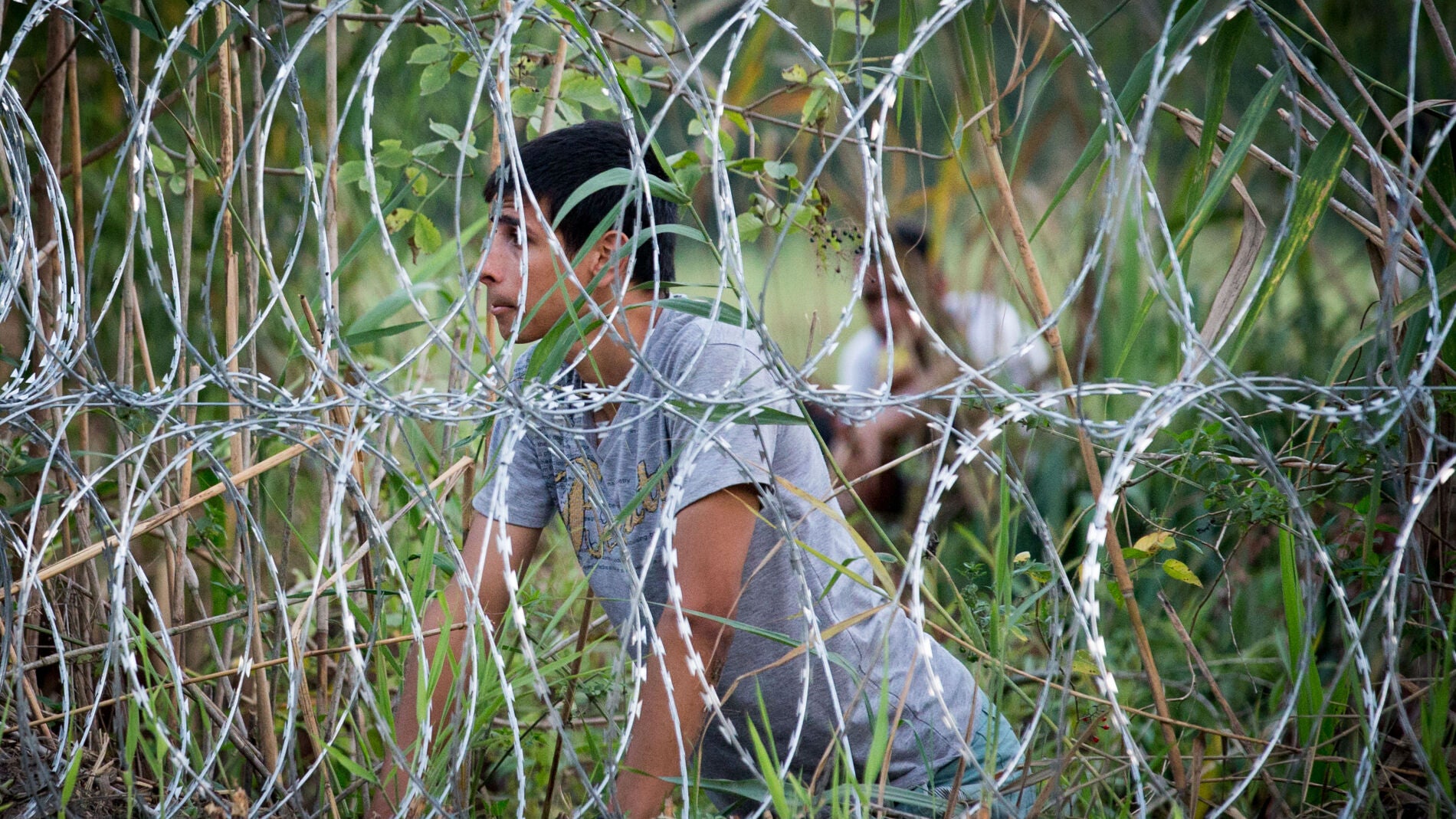 Alambrada en la frontera de Hungr&iacute;a