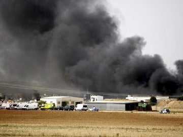 Incendio en una fábrica pirotécnica en Zaragoza