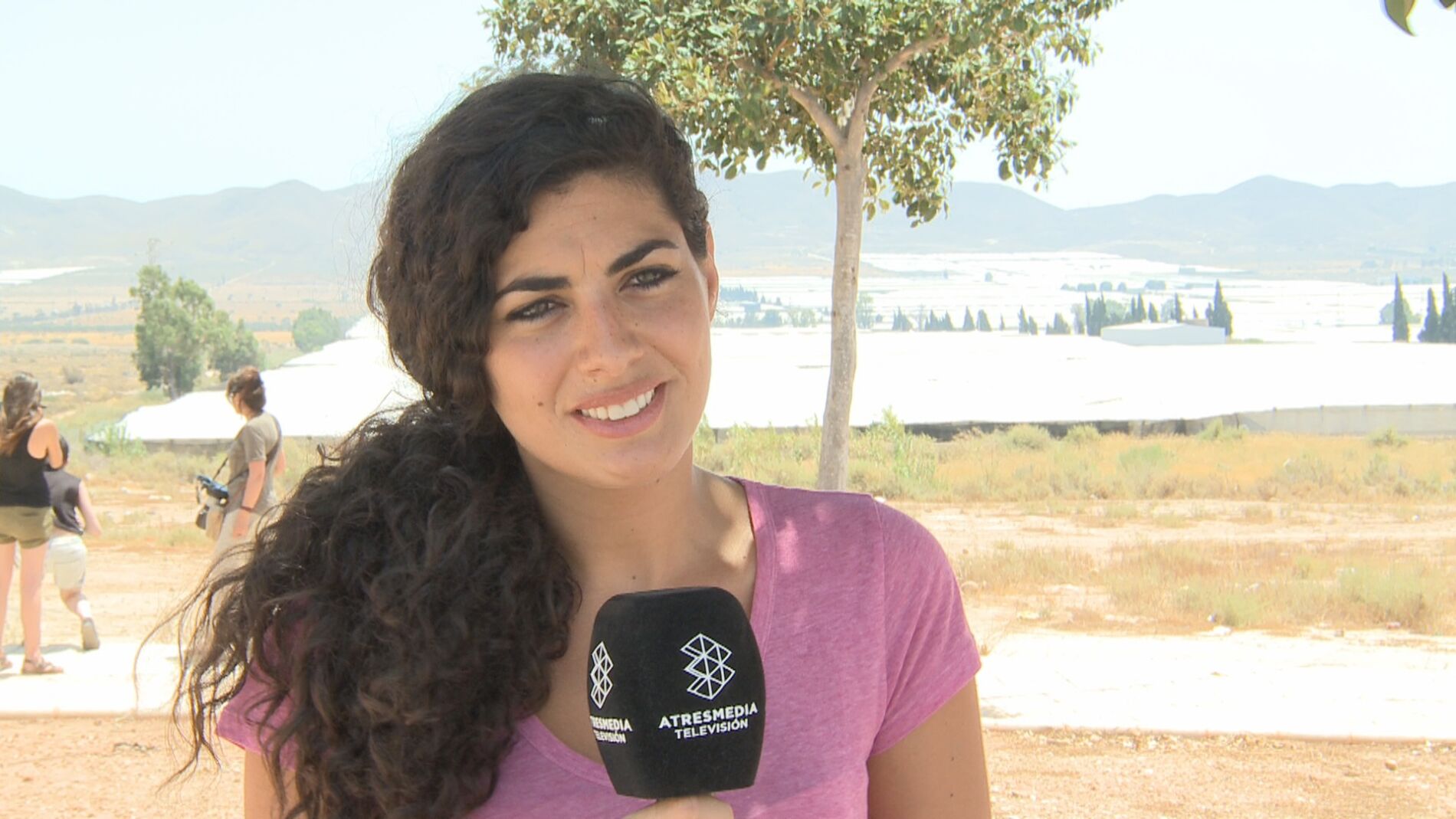 Nya de la Rubia en el rodaje de 'Mar de pl&aacute;stico'