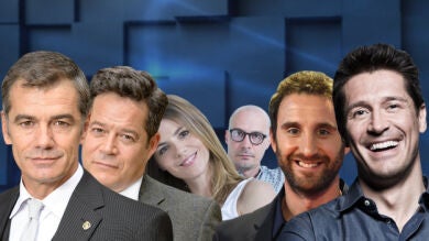 Dani Rovira, Manuela Velasco, Fele Martínez, Jaime Cantizano, Jorge Sanz y Toni Cantó en El Hormiguero 3.0