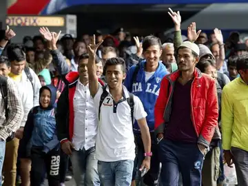 Refugiados a su llegada a Alemania Refugiados a su llegada a Alemania