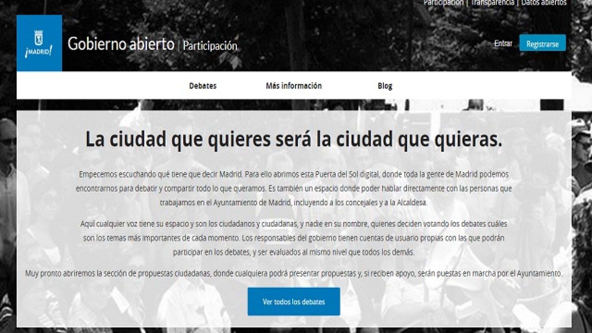 Gobierno Abierto, la web de participaci&oacute;n ciudadana de Ahora Madrid