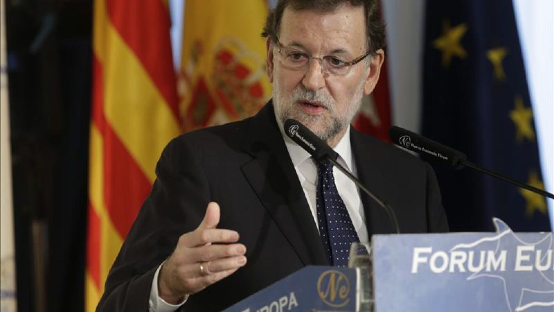 El presidente del Gobierno en un desayuno informativo.