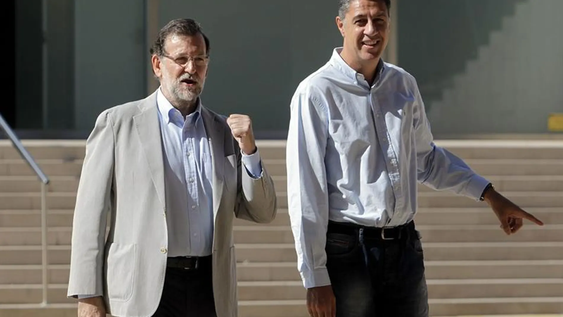 Mariano Rajoy, con Xavier García Albiol