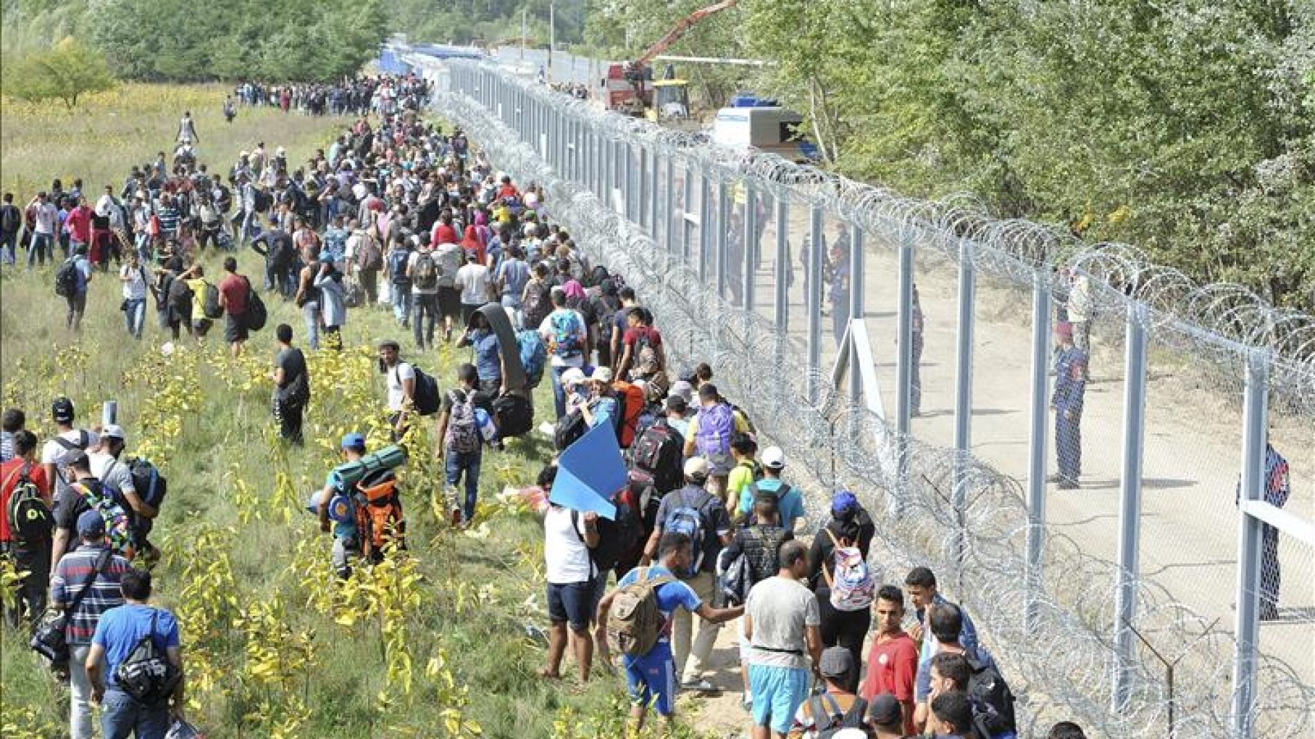 Refugiados en la frontera de Hungr&iacute;a