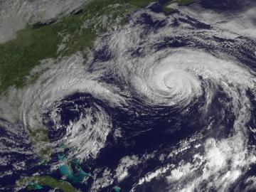 Imagen satelital del huracán Joaquín en el Océano Atlántico