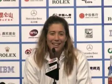 Garbiñe Muguruza, en sala de prensa Garbiñe Muguruza, en sala de prensa