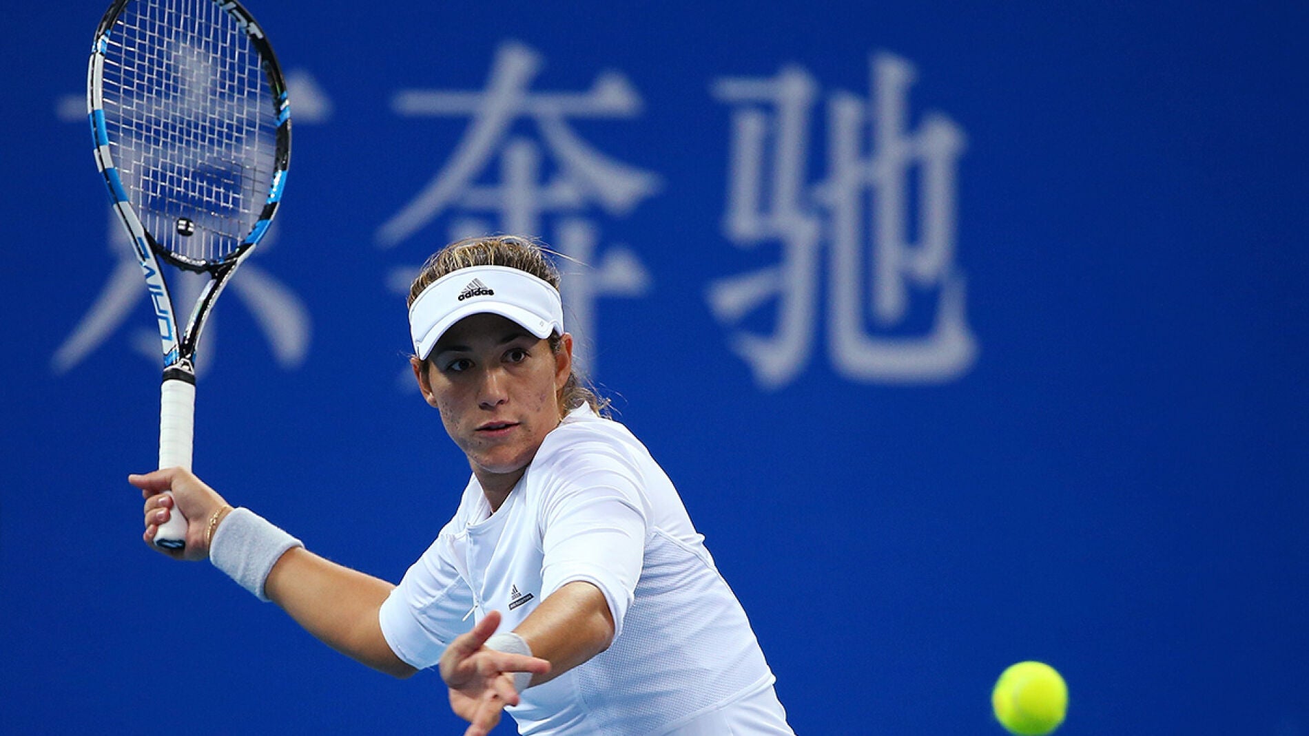 Garbi&ntilde;e Muguruza, durante el partido contra Radwanska