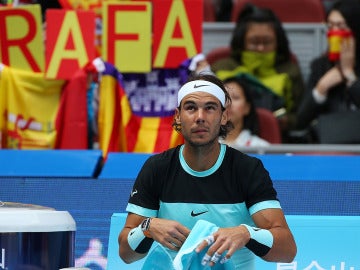 Rafa Nadal, durante el partido