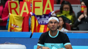 Rafa Nadal, durante el partido