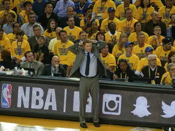 Steve Kerr, durante un partido de las pasadas Finales Steve Kerr, durante un partido de las pasadas Finales