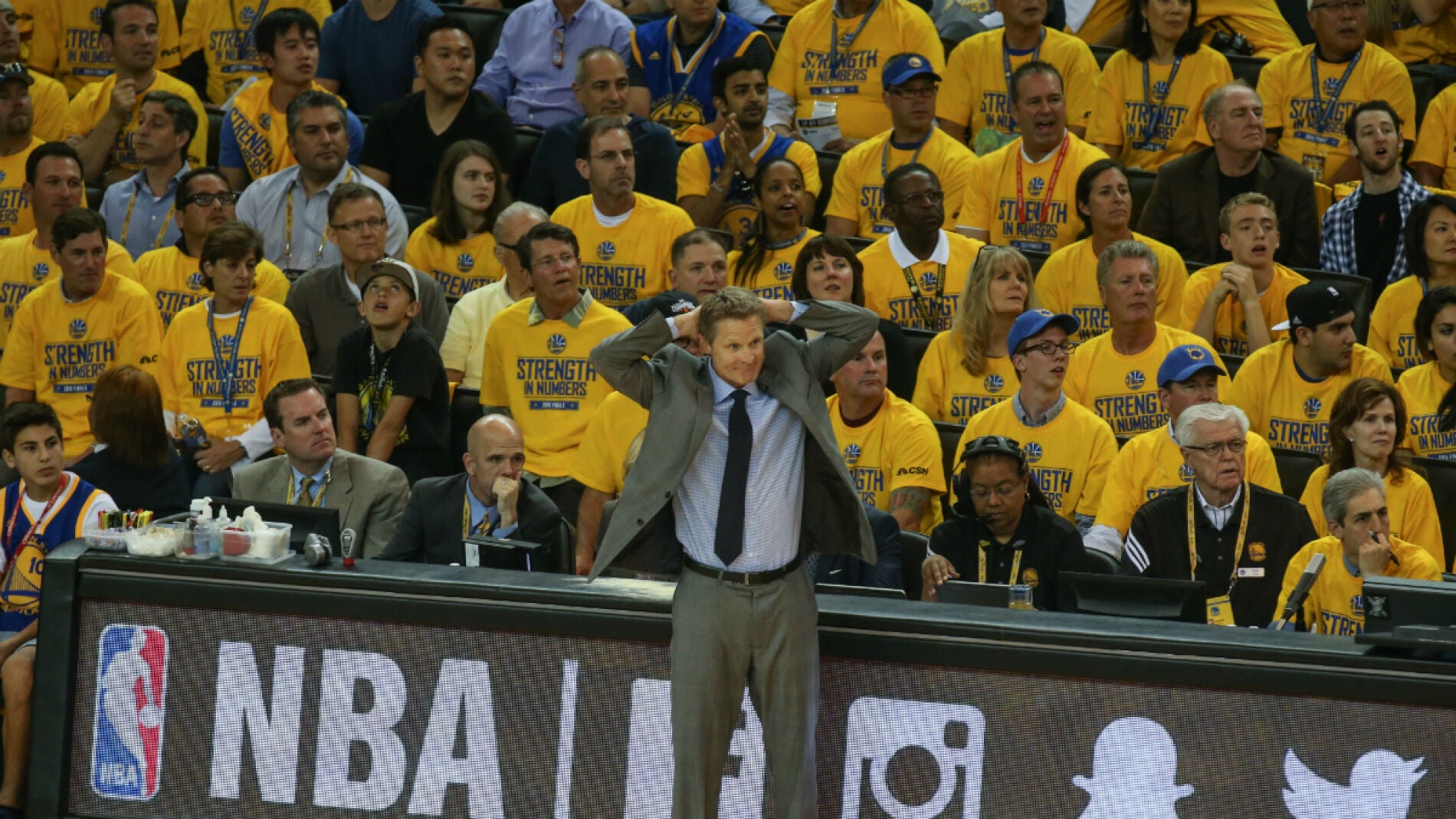 Steve Kerr, durante un partido de las pasadas Finales