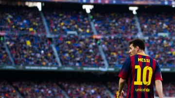 Leo Messi, durante un encuentro con el Barcelona
