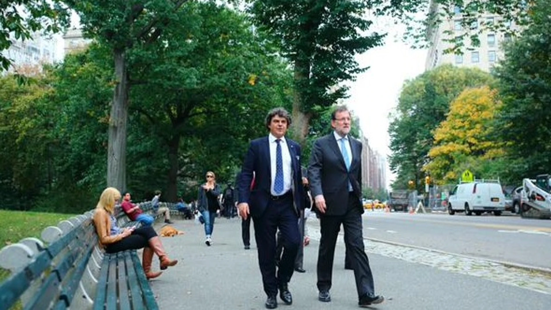 Mariano Rajoy pasea por Central Park Mariano Rajoy pasea por Central Park