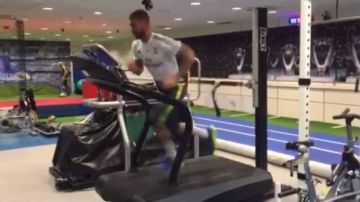 Sergio Ramos, en el gimnasio de Valdebebas