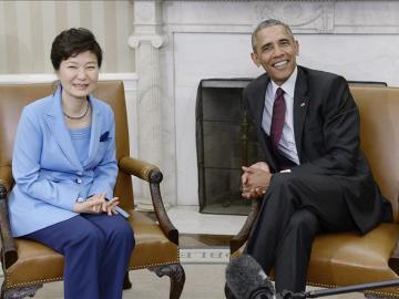 Barack Obama y su homóloga de Corea del Sur, Park Geun-hye